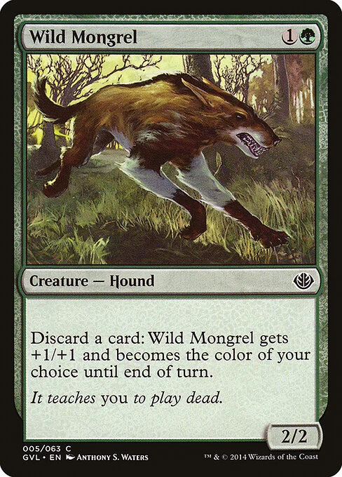 Wild Mongrel, carta Magic di tipo Creature — Dog illustrata da Anthony S. Waters