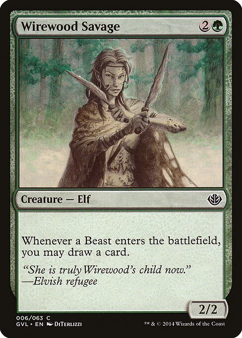 Wirewood Savage, carta Magic di tipo Creature — Elf illustrata da DiTerlizzi