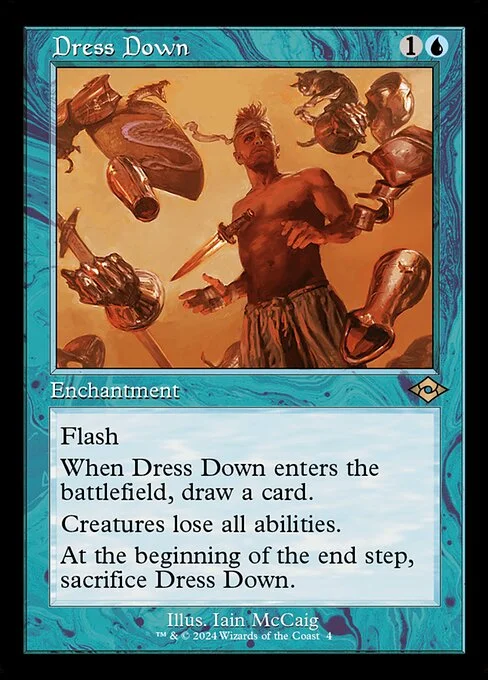 Dress Down, carta Magic di tipo Enchantment illustrata da Iain McCaig