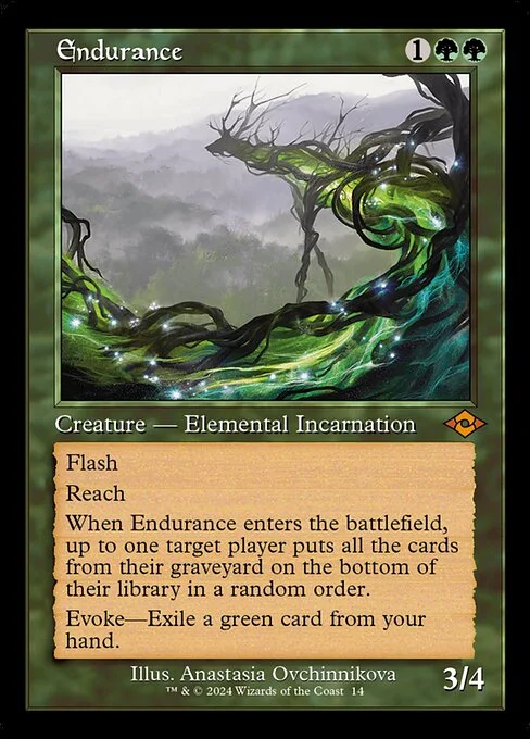 Endurance, carta Magic di tipo Creature — Elemental Incarnation illustrata da Anastasia Ovchinnikova