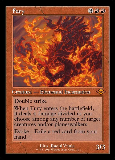 Fury, carta Magic di tipo Creature — Elemental Incarnation illustrata da Raoul Vitale