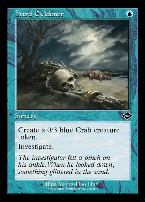 Hard Evidence, carta Magic di tipo Sorcery illustrata da Yeong-Hao Han