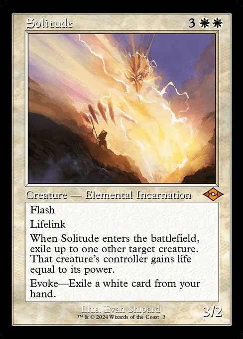 Solitude, carta Magic di tipo Creature — Elemental Incarnation illustrata da Evan Shipard