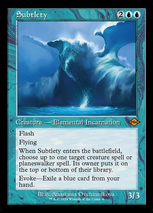 Subtlety, carta Magic di tipo Creature — Elemental Incarnation illustrata da Anastasia Ovchinnikova