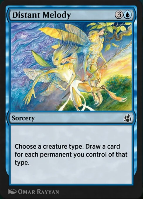 Distant Melody, carta Magic di tipo Sorcery illustrata da Omar Rayyan