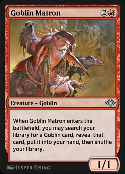 Goblin Matron, carta Magic di tipo Creature — Goblin illustrata da Jesper Ejsing