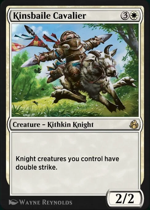 Kinsbaile Cavalier, carta Magic di tipo Creature — Kithkin Knight illustrata da Wayne Reynolds