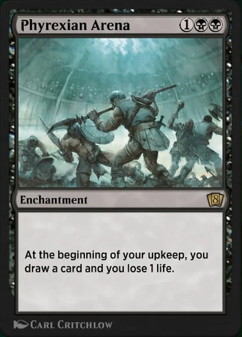 Phyrexian Arena, carta Magic di tipo Enchantment illustrata da Carl Critchlow