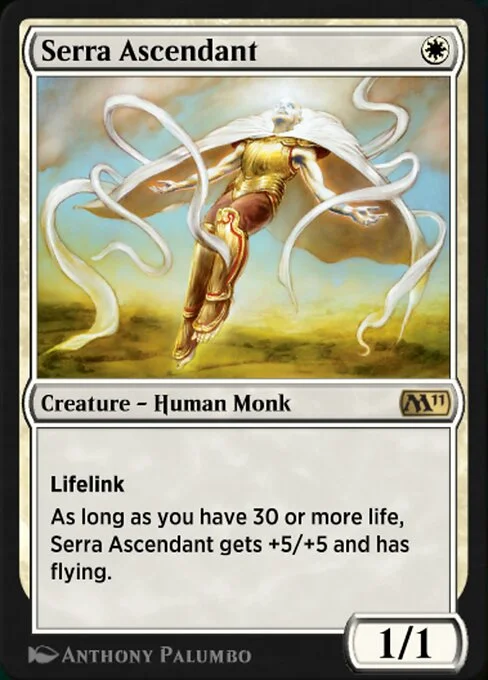 Serra Ascendant, carta Magic di tipo Creature — Human Monk illustrata da Anthony Palumbo