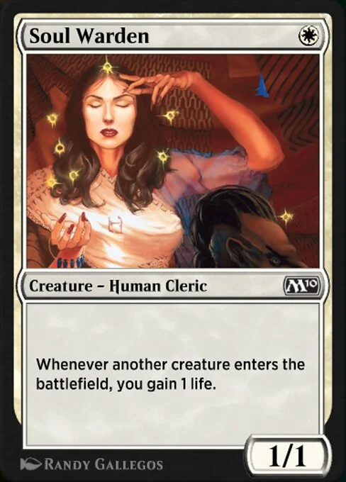Soul Warden, carta Magic di tipo Creature — Human Cleric illustrata da Randy Gallegos
