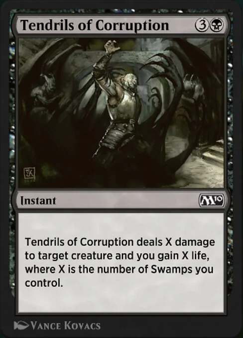 Tendrils of Corruption, carta Magic di tipo Instant illustrata da Vance Kovacs