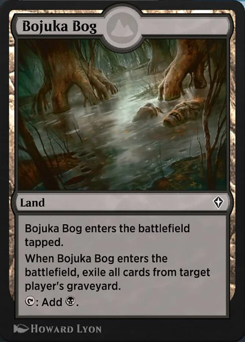Bojuka Bog, carta Magic di tipo Land illustrata da Howard Lyon