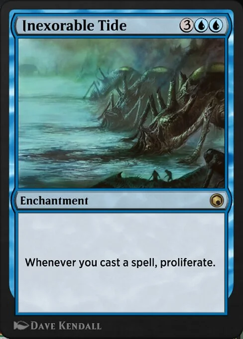 Inexorable Tide, carta Magic di tipo Enchantment illustrata da Dave Kendall