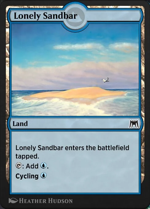 Lonely Sandbar, carta Magic di tipo Land illustrata da Heather Hudson