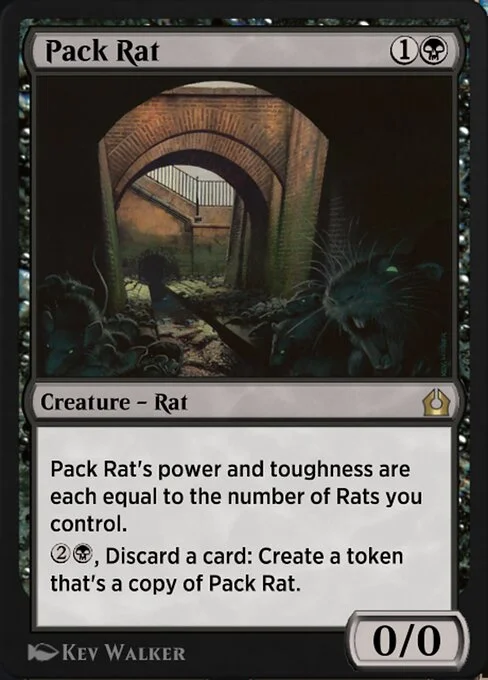 Pack Rat, carta Magic di tipo Creature — Rat illustrata da Kev Walker