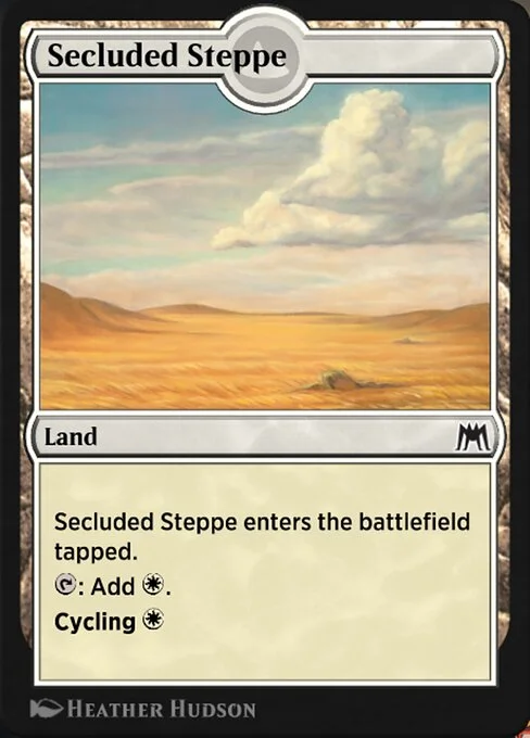 Secluded Steppe, carta Magic di tipo Land illustrata da Heather Hudson