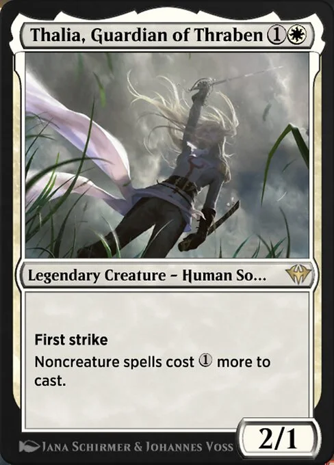 Thalia, Guardian of Thraben, carta Magic di tipo Legendary Creature — Human Soldier illustrata da Jana Schirmer & Johannes Voss