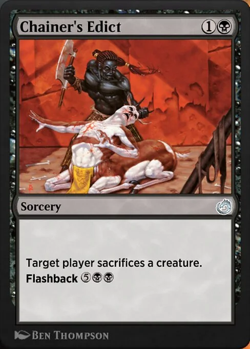 Chainer's Edict, carta Magic di tipo Sorcery illustrata da Ben Thompson