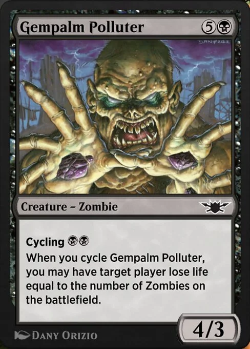 Gempalm Polluter, carta Magic di tipo Creature — Zombie illustrata da Dany Orizio