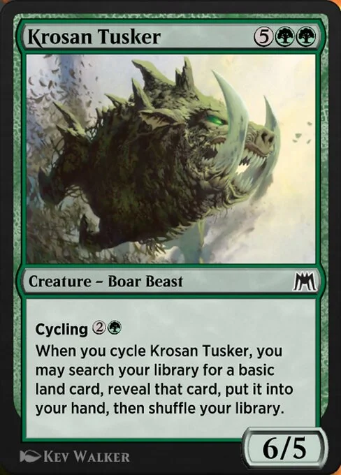 Krosan Tusker, carta Magic di tipo Creature — Boar Beast illustrata da Kev Walker