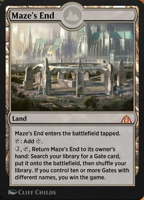 Maze's End, carta Magic di tipo Land illustrata da Cliff Childs