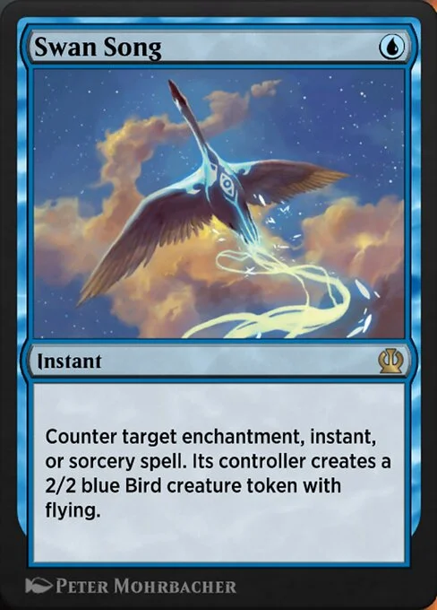Swan Song, carta Magic di tipo Instant illustrata da Peter Mohrbacher