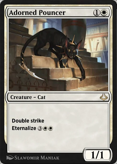 Adorned Pouncer, carta Magic di tipo Creature — Cat illustrata da Slawomir Maniak