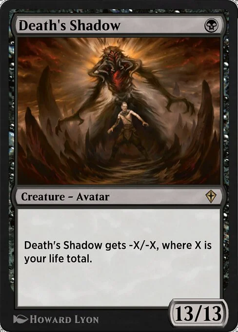 Death's Shadow, carta Magic di tipo Creature — Avatar illustrata da Howard Lyon