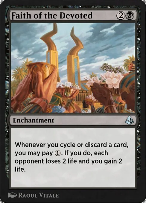 Faith of the Devoted, carta Magic di tipo Enchantment illustrata da Raoul Vitale