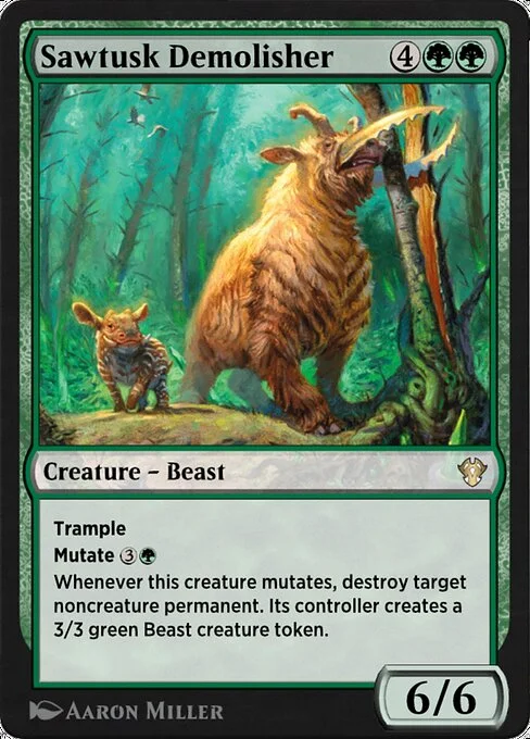Sawtusk Demolisher, carta Magic di tipo Creature — Beast illustrata da Aaron Miller