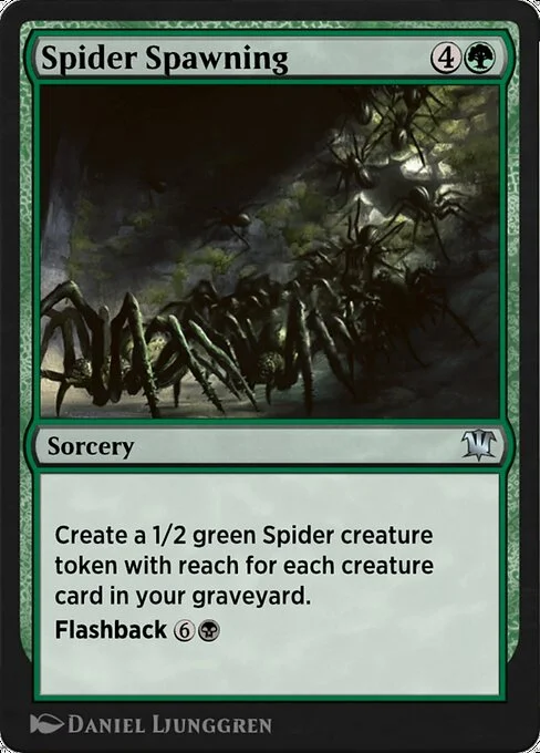 Spider Spawning, carta Magic di tipo Sorcery illustrata da Daniel Ljunggren