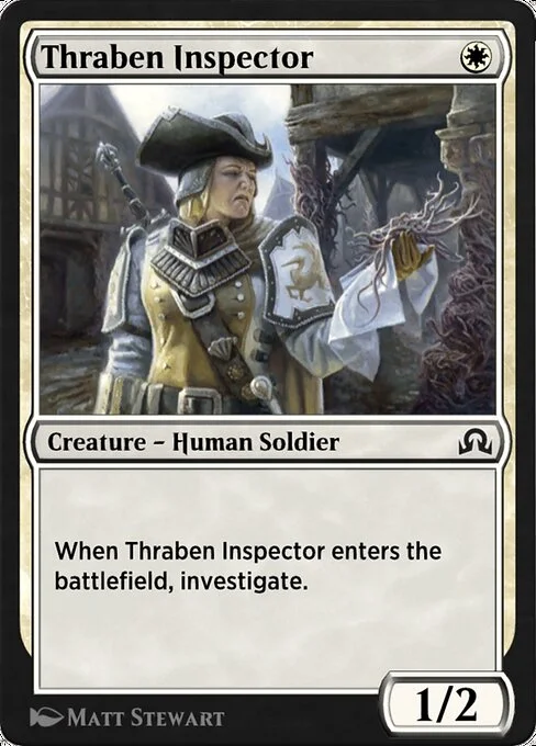 Thraben Inspector, carta Magic di tipo Creature — Human Soldier illustrata da Matt Stewart