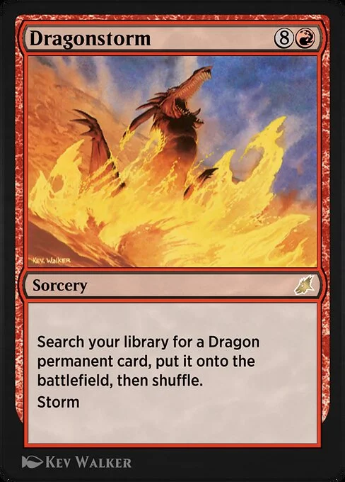 Dragonstorm, carta Magic di tipo Sorcery illustrata da Kev Walker