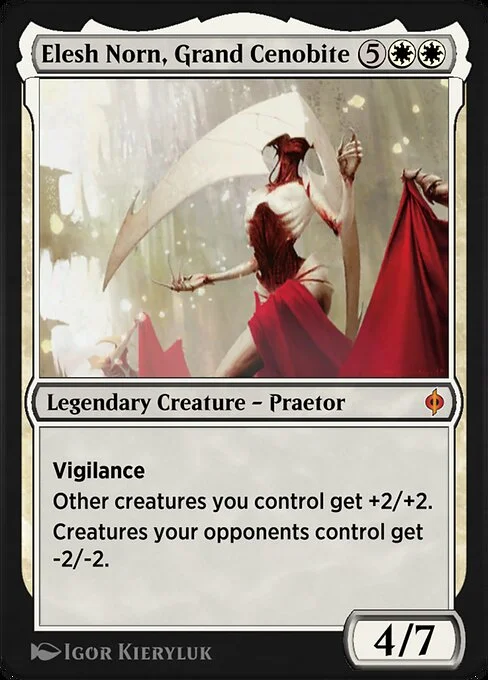 Elesh Norn, Grand Cenobite, carta Magic di tipo Legendary Creature — Phyrexian Praetor illustrata da Igor Kieryluk