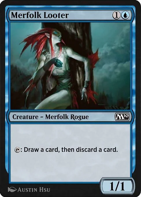 Merfolk Looter, carta Magic di tipo Creature — Merfolk Rogue illustrata da Austin Hsu