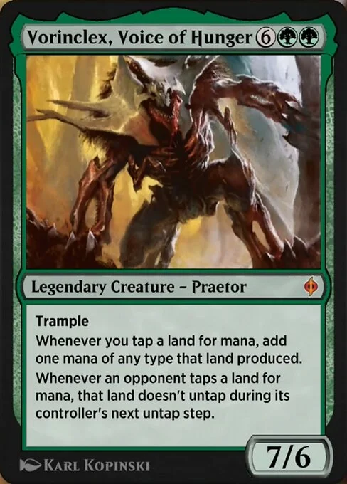 Vorinclex, Voice of Hunger, carta Magic di tipo Legendary Creature — Phyrexian Praetor illustrata da Karl Kopinski