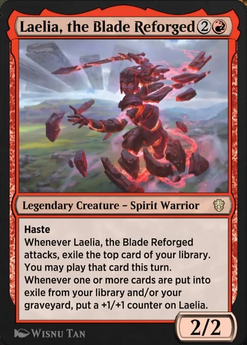Laelia, the Blade Reforged, carta Magic di tipo Legendary Creature — Spirit Warrior illustrata da Wisnu Tan