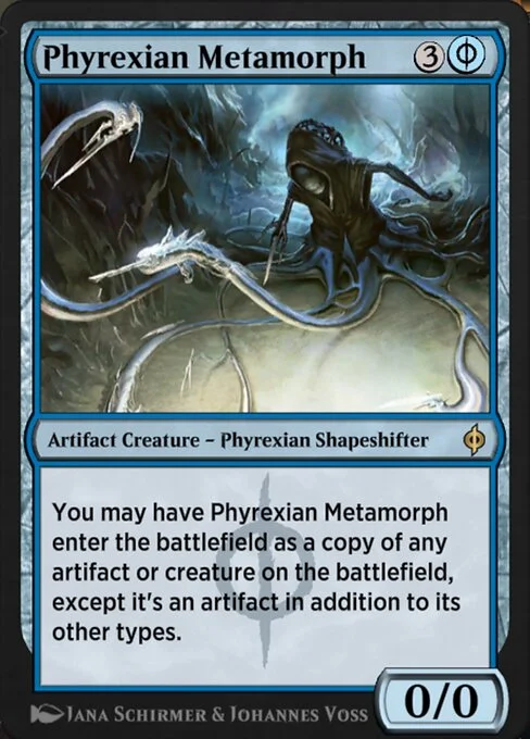 Phyrexian Metamorph, carta Magic di tipo Artifact Creature — Phyrexian Shapeshifter illustrata da Jana Schirmer & Johannes Voss