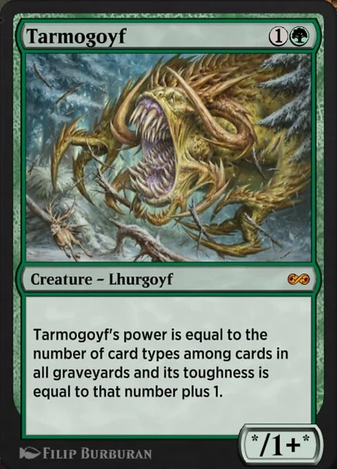 Tarmogoyf, carta Magic di tipo Creature — Lhurgoyf illustrata da Filip Burburan