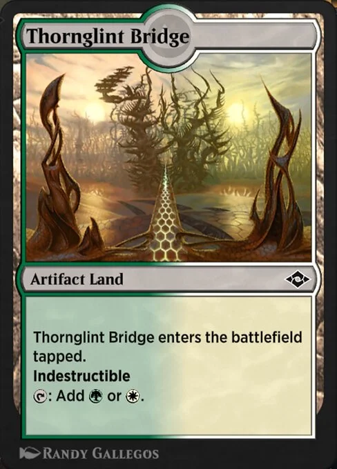 Thornglint Bridge, carta Magic di tipo Artifact Land illustrata da Randy Gallegos
