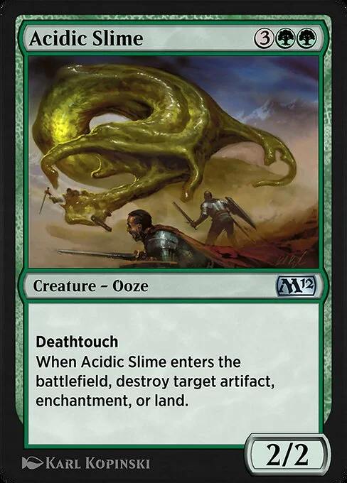Acidic Slime, carta Magic di tipo Creature — Ooze illustrata da Karl Kopinski