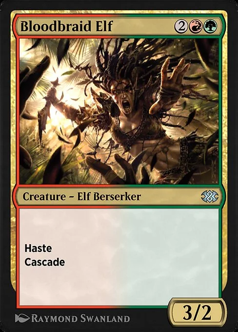 Bloodbraid Elf, carta Magic di tipo Creature — Elf Berserker illustrata da Raymond Swanland