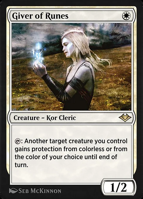 Giver of Runes, carta Magic di tipo Creature — Kor Cleric illustrata da Seb McKinnon