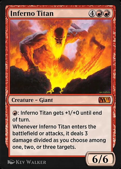 Inferno Titan, carta Magic di tipo Creature — Giant illustrata da Kev Walker