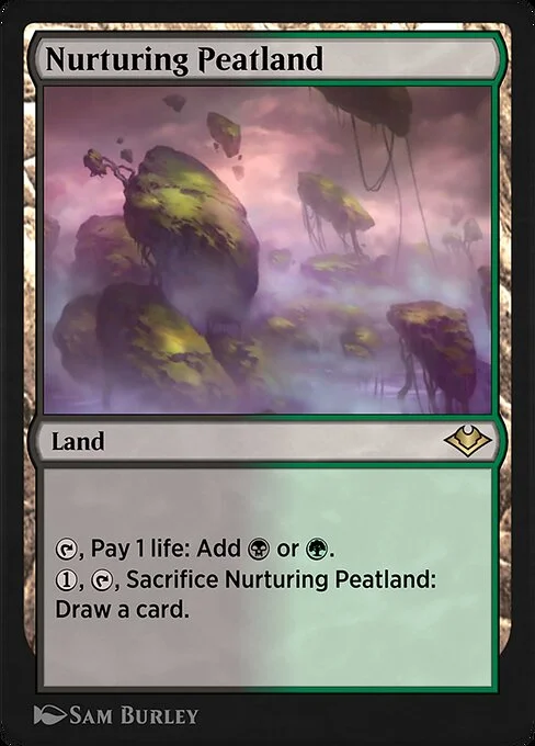 Nurturing Peatland, carta Magic di tipo Land illustrata da Sam Burley