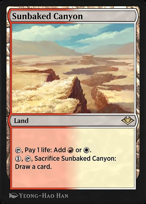 Sunbaked Canyon, carta Magic di tipo Land illustrata da Yeong-Hao Han