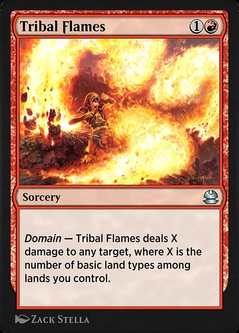 Tribal Flames, carta Magic di tipo Sorcery illustrata da Zack Stella