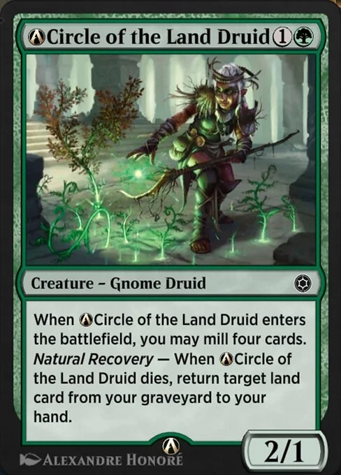 A-Circle of the Land Druid, carta Magic di tipo Creature — Gnome Druid illustrata da Alexandre Honoré