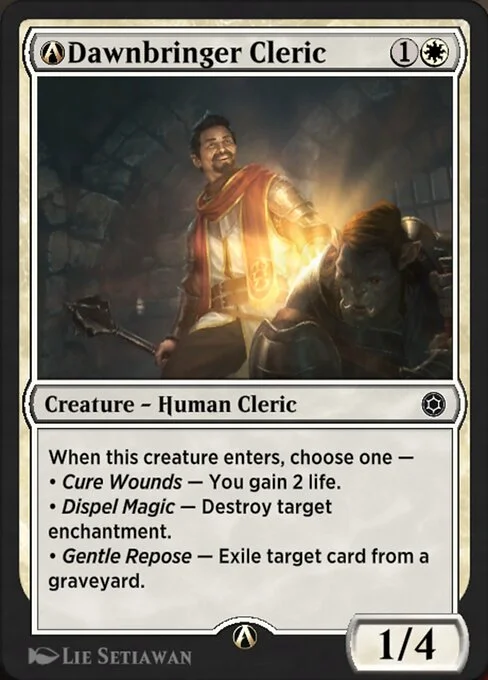 A-Dawnbringer Cleric, carta Magic di tipo Creature — Human Cleric illustrata da Lie Setiawan