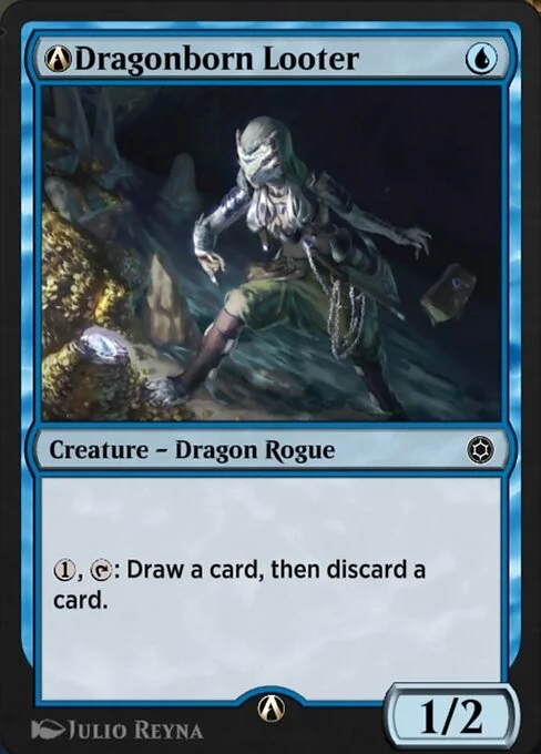 A-Dragonborn Looter, carta Magic di tipo Creature — Dragon Rogue illustrata da Julio Reyna